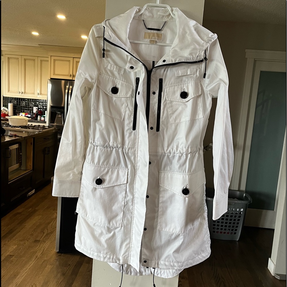 Michael Kors White Rain Jacket